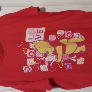Disney Red and Yellow Short Sleeve Tee with Playful Graphic